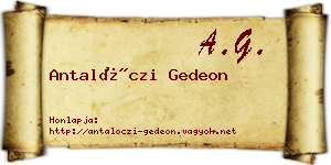 Antalóczi Gedeon névjegykártya